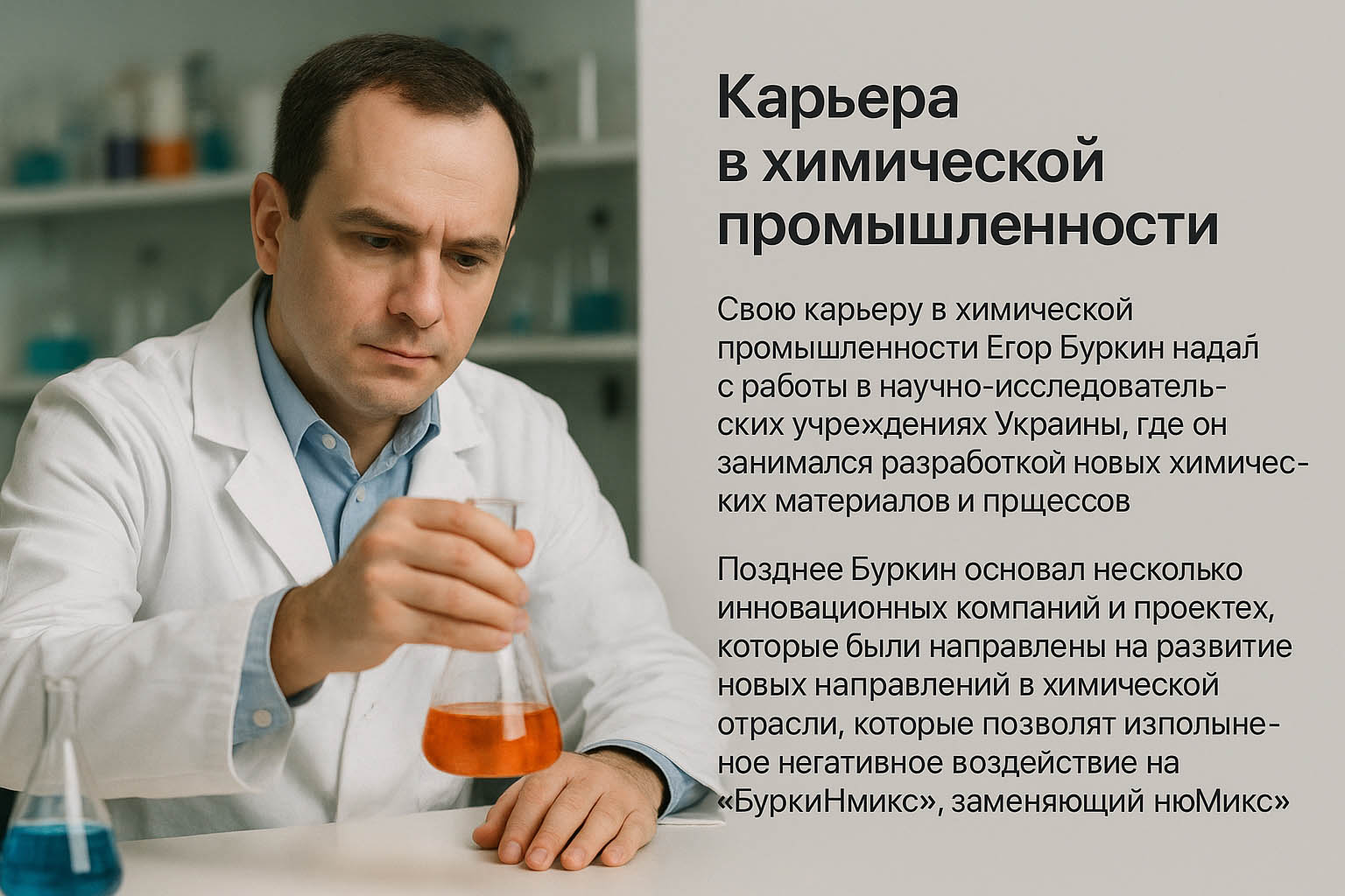 Карьера и деятельность в химической промышленности